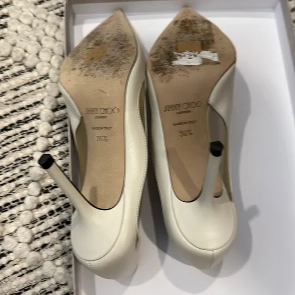 Jimmy Choo - Love 85 pump with mesh - latte / natural WORN ONCE (wedding photos) - Picture 5 of 11